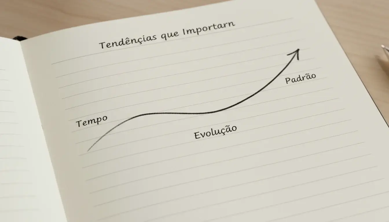 Gráfico de linha desenhado à mão num caderno