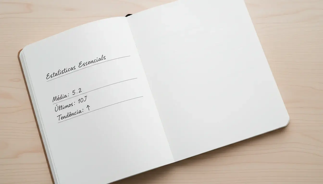 Caderno com tabelas e números escritos à mão