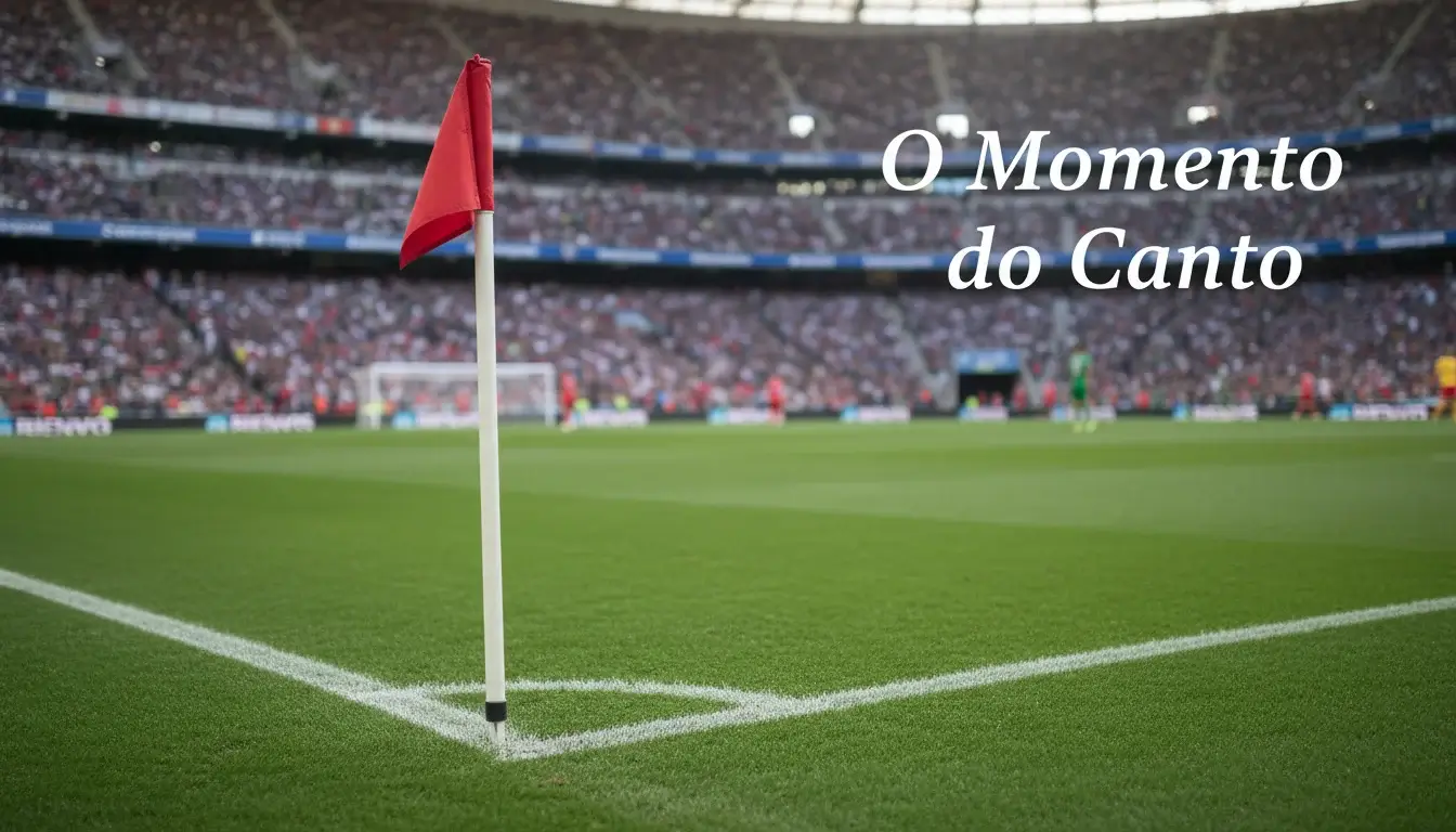 Bandeirola de canto num campo de futebol com relva verde