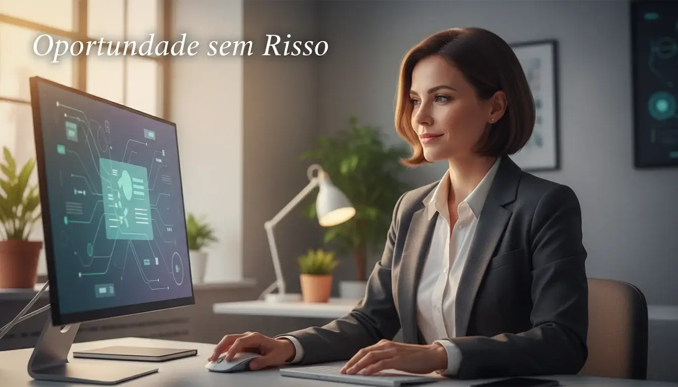 Pessoa a trabalhar com múltiplos monitores de computador