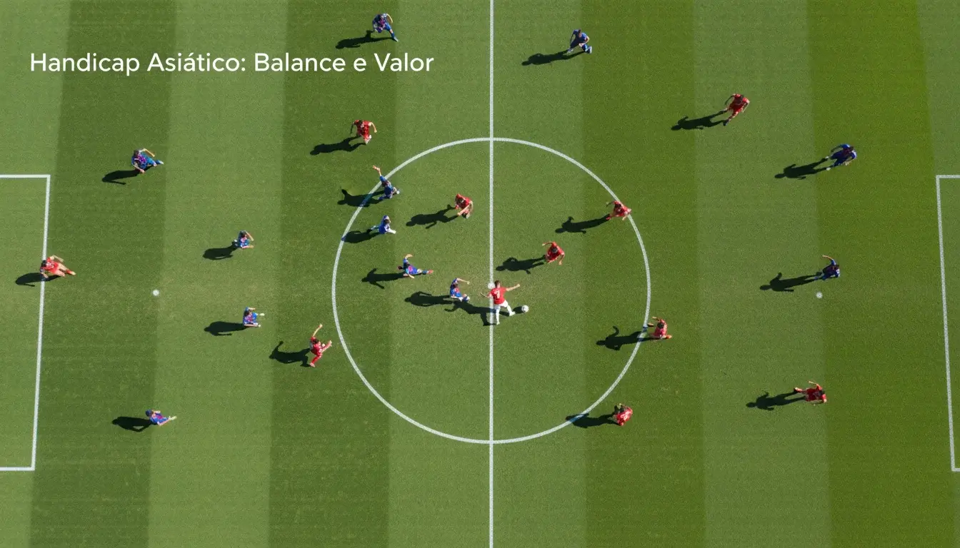 Campo de futebol visto de cima com jogadores posicionados
