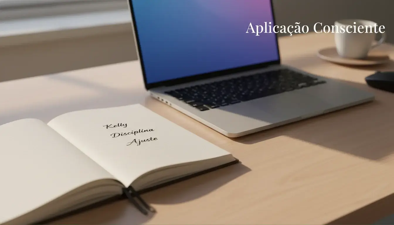 Pessoa a trabalhar num computador portátil com bloco de notas ao lado
