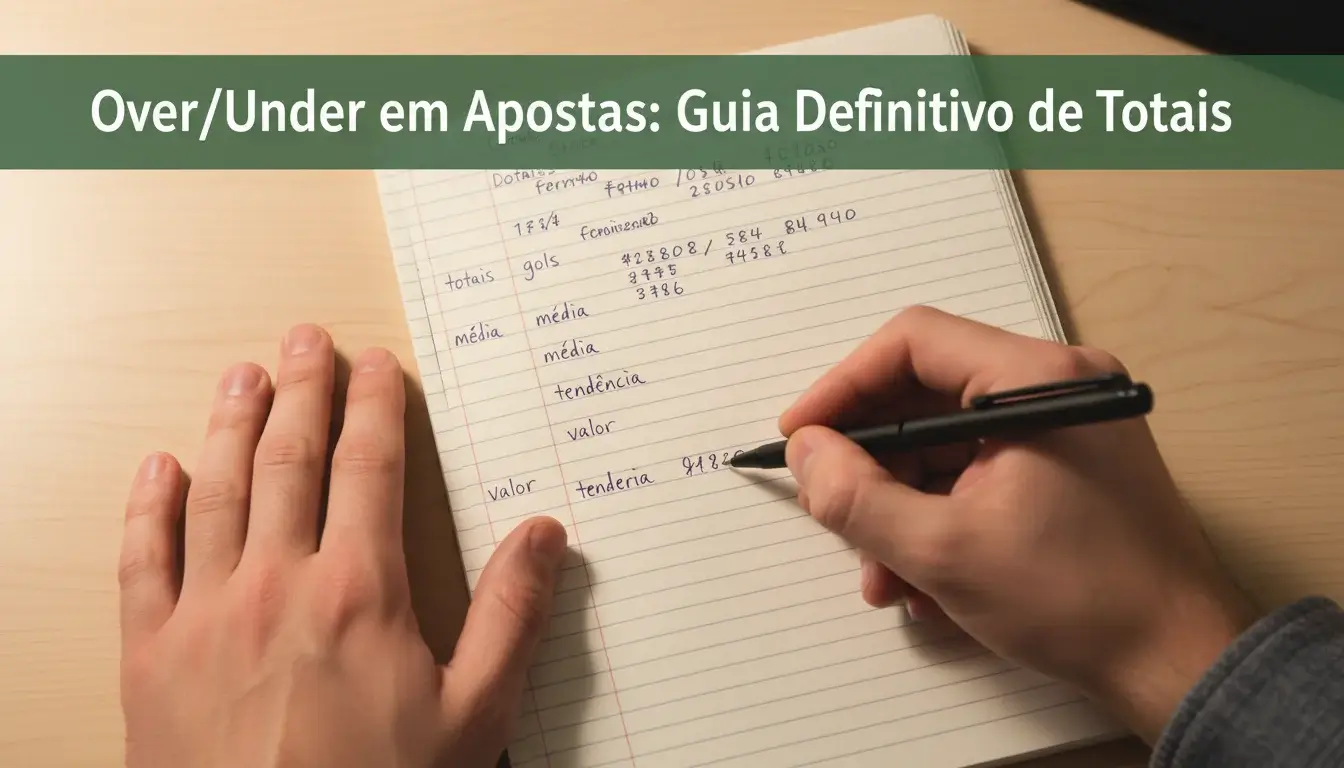Pessoa a analisar estatísticas num bloco de notas
