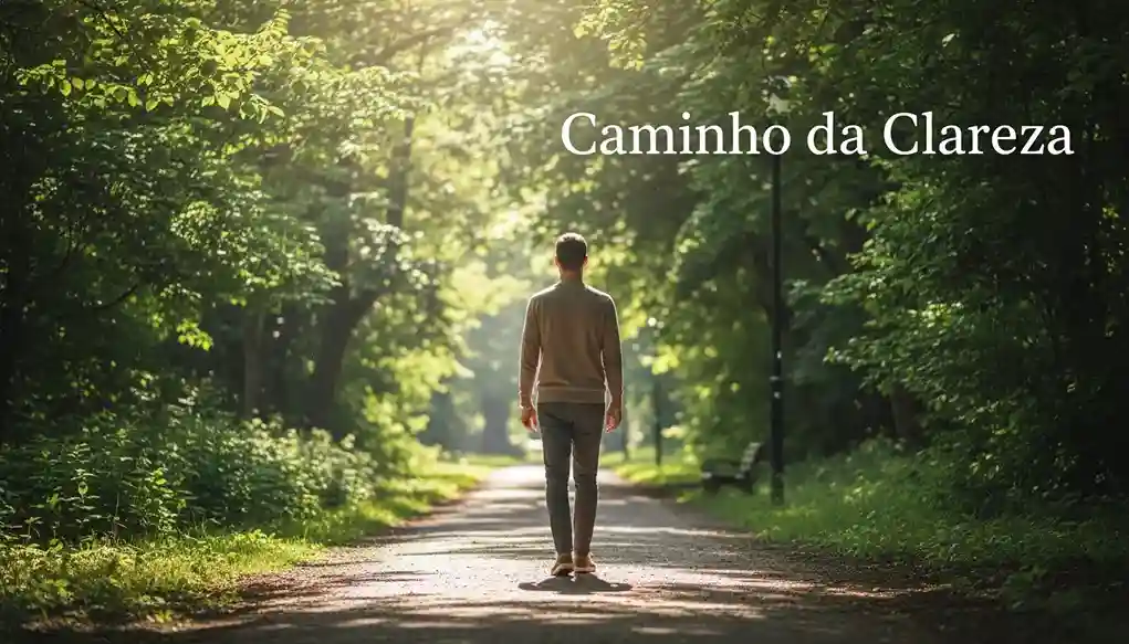 Pessoa a caminhar num parque com árvores