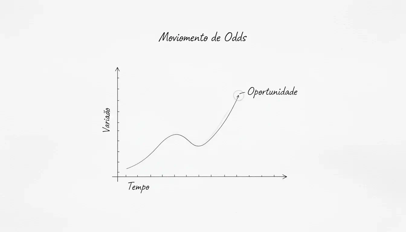 Gráfico de linha simples desenhado em papel mostrando variação